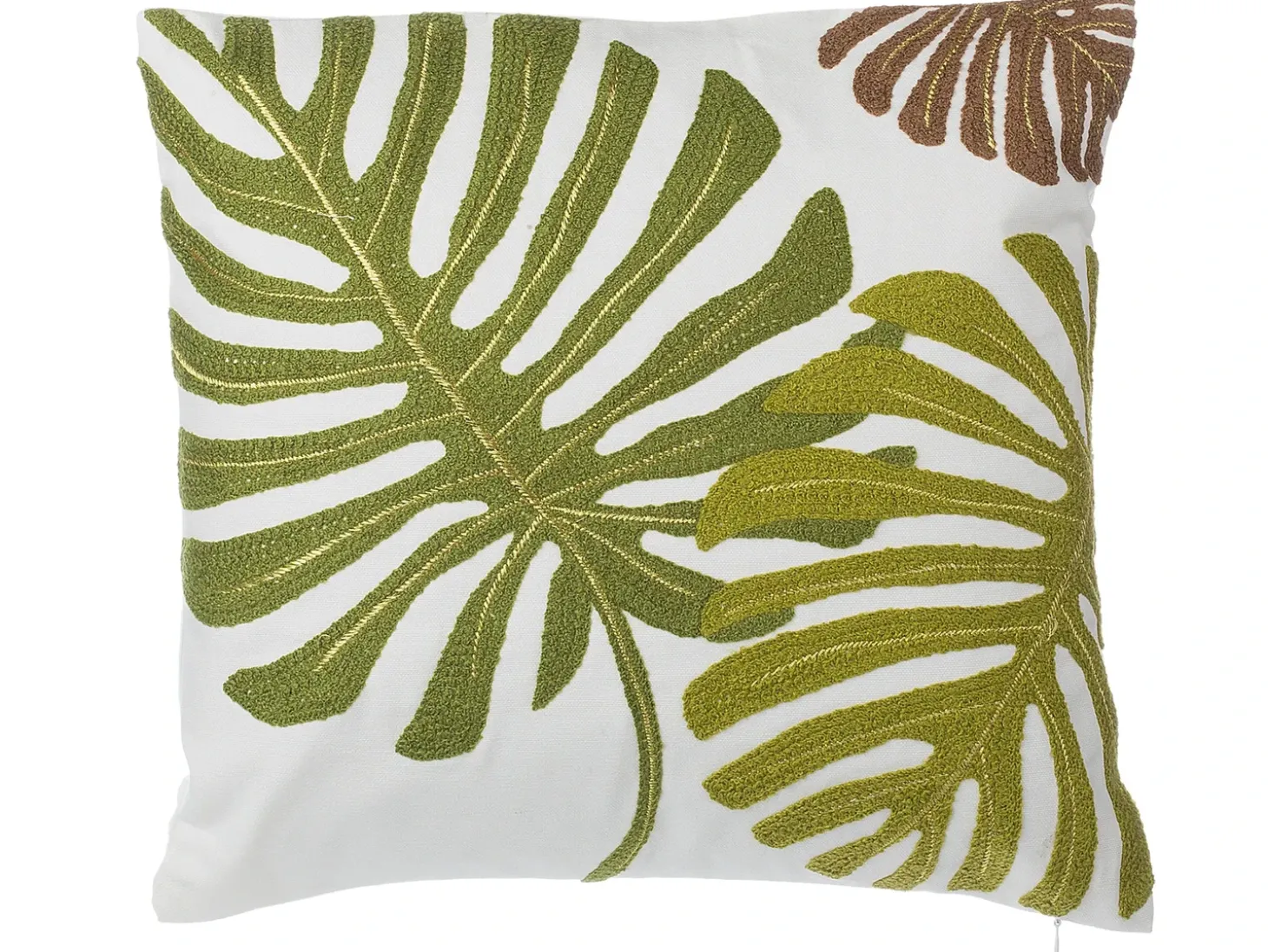 Sæt af 2 pyntepuder ZENOBIA Bomuld 45 x 45 cm Mørkegrøn Plante mønster