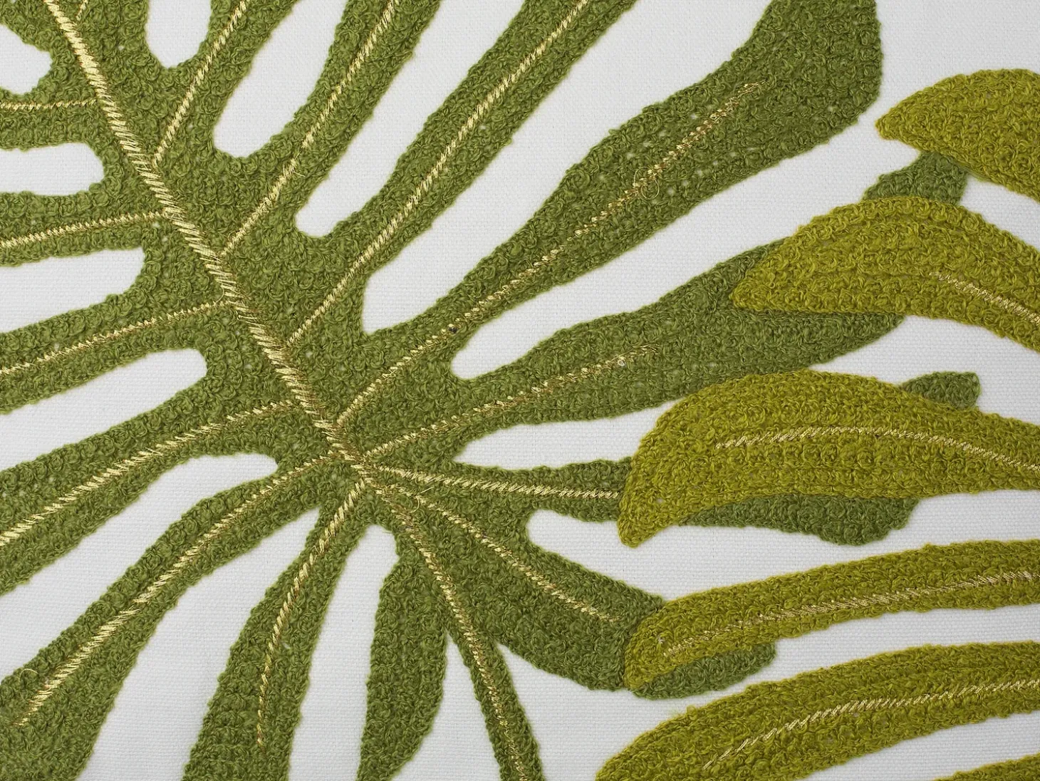 Sæt af 2 pyntepuder ZENOBIA Bomuld 45 x 45 cm Mørkegrøn Plante mønster