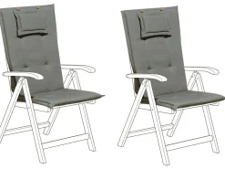 Sæt af 2 ryg-/siddehynder JAVA/AMANTEA 50 x 70 cm Grå