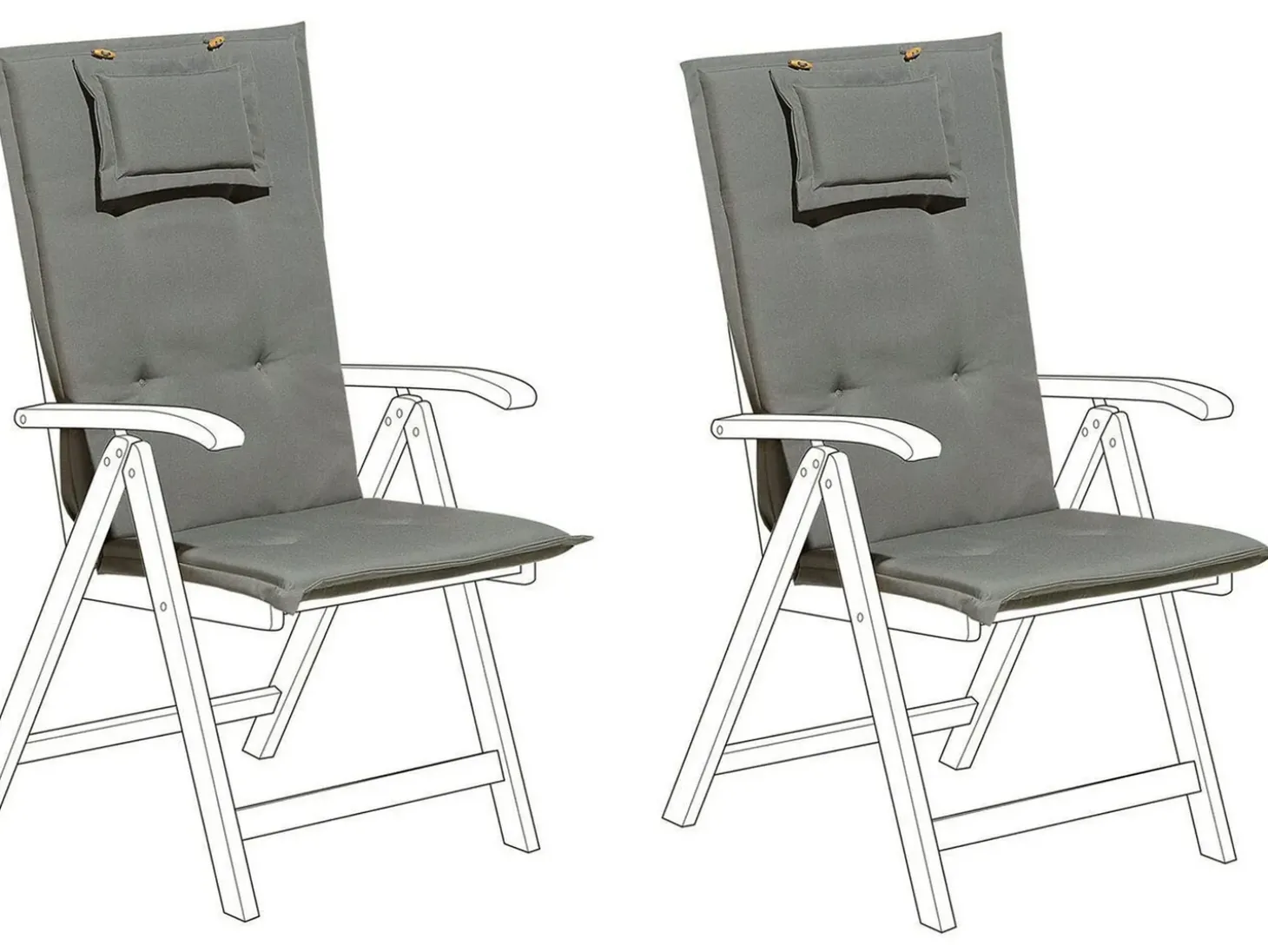 Sæt af 2 ryg-/siddehynder JAVA/AMANTEA 50 x 70 cm Grå