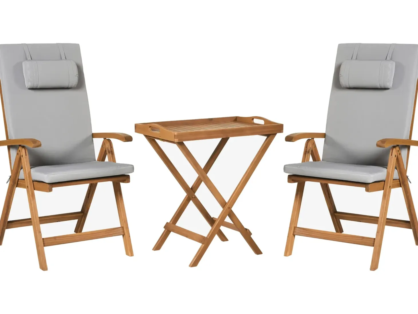 Sæt af 2 ryg-/siddehynder JAVA/AMANTEA PREMIUM 50 x 71 cm Lysegrå