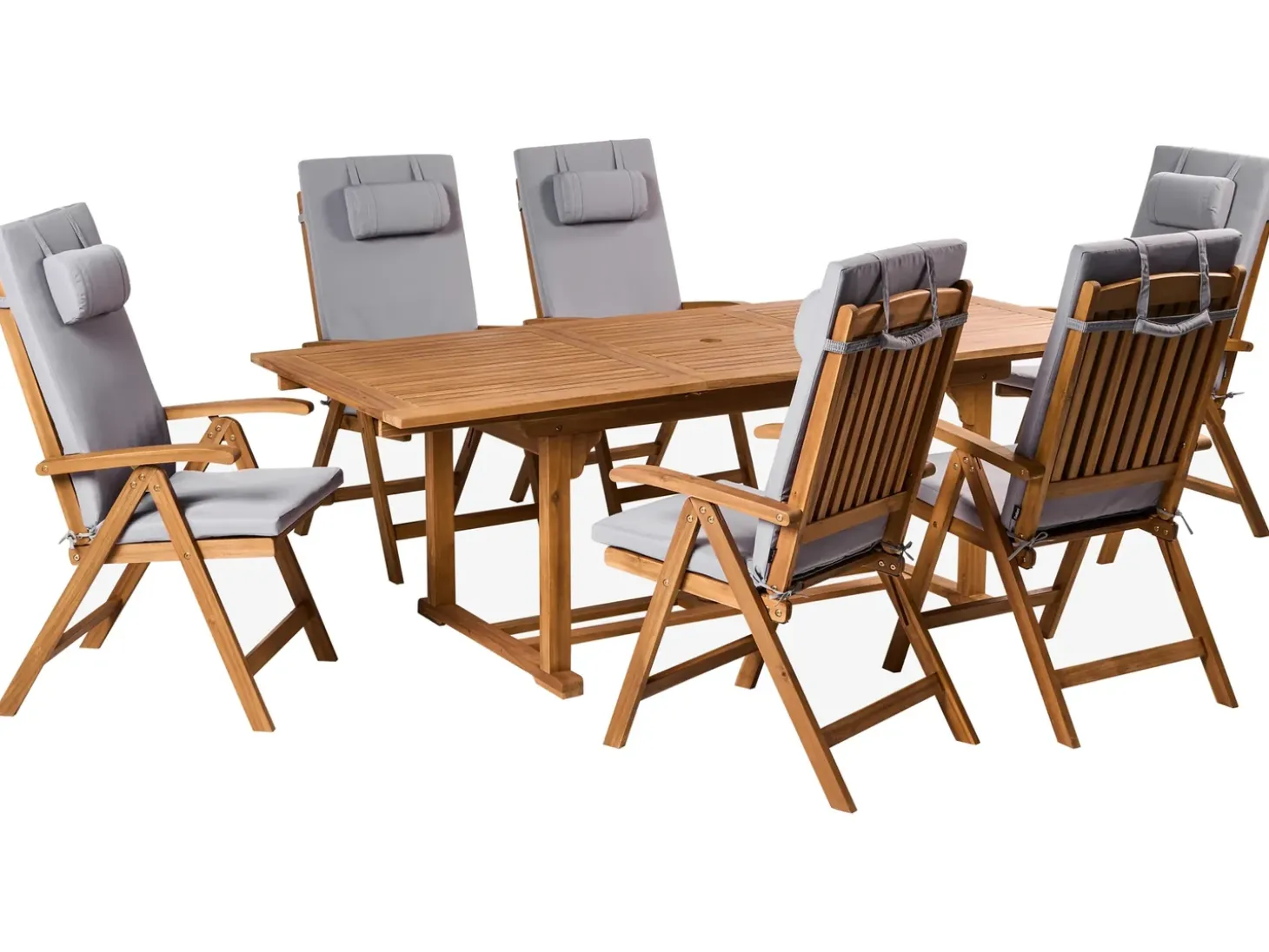 Sæt af 6 ryg-/siddehynder JAVA/AMANTEA PREMIUM 50 x 71 cm Lysegrå