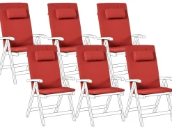 Sæt af 6 ryg-/siddehynder JAVA/AMANTEA PREMIUM 50 x 71 cm Rød