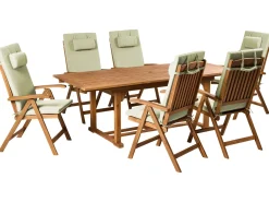 Sæt af 6 ryg-/siddehynder JAVA/AMANTEA PREMIUM 50 x 71 cm Grøn