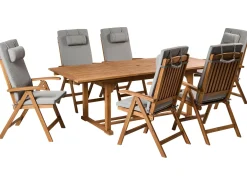 Sæt af 6 ryg-/siddehynder JAVA/AMANTEA PREMIUM 50 x 71 cm Grå melange