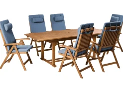 Sæt af 6 ryg-/siddehynder JAVA/AMANTEA PREMIUM 50 x 71 cm Blå