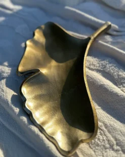 Sæt af 2 smykkeskåle Blad PALENQUE Metal Guld