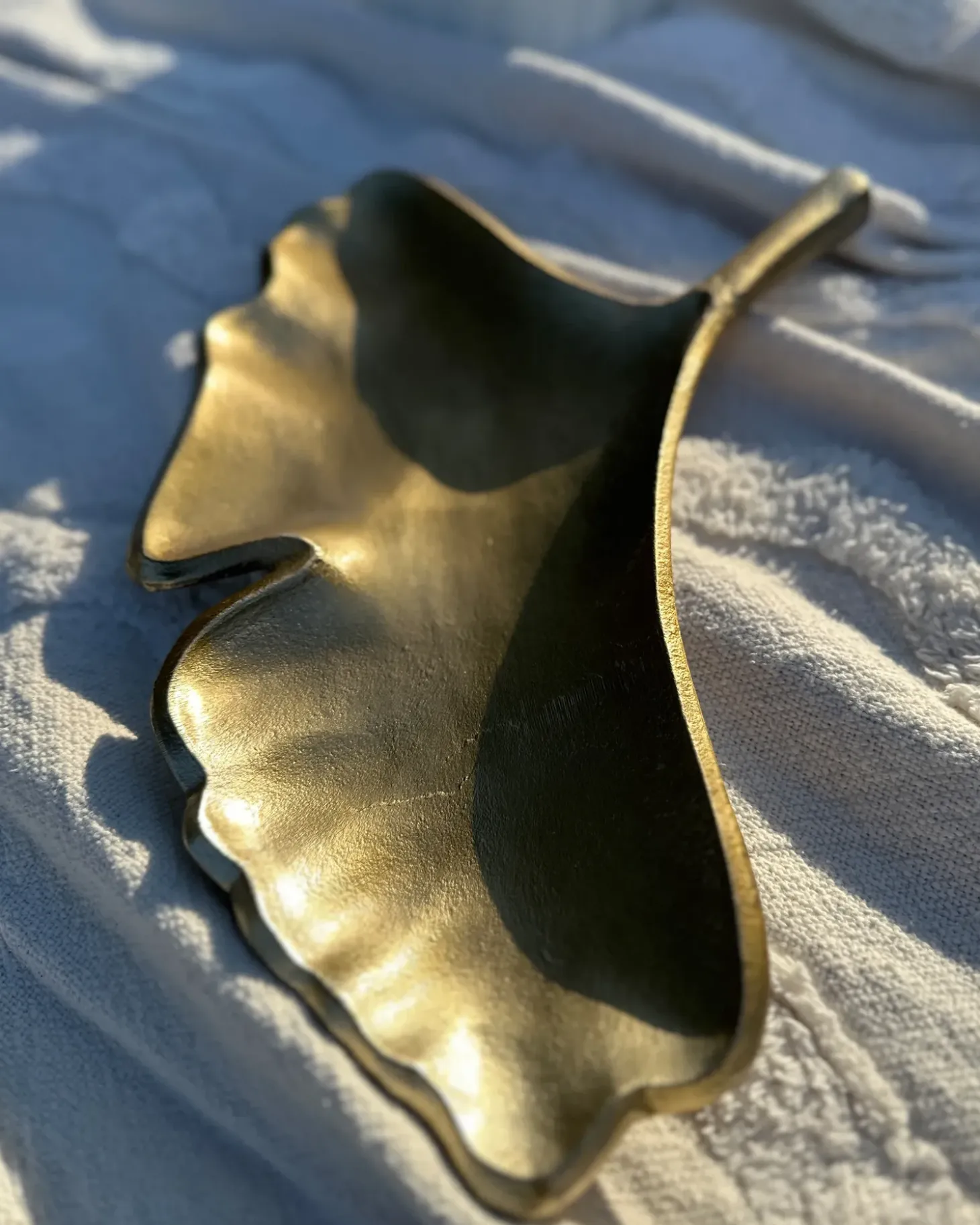 Sæt af 2 smykkeskåle Blad PALENQUE Metal Guld