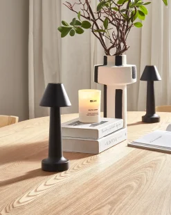 Sæt af 2 trådløse LED-bordlamper JOANES Med dæmpning Metal Sort