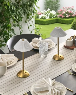 Sæt af 2 trådløse LED-bordlamper RUBA Med dæmpning Metal Guld