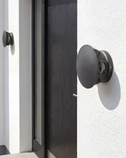 Sæt af 2 udendørs LED-væglamper MAURICE Sort