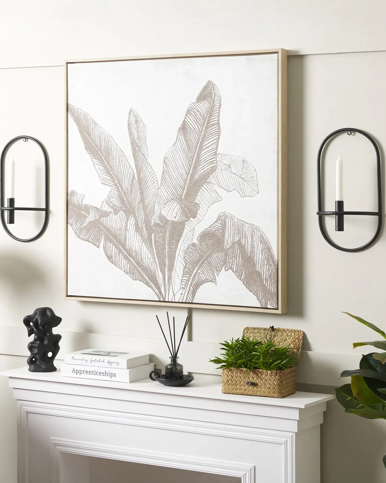 Sæt af 2 væglysestager CAVIANA Metal 38 cm Sort
