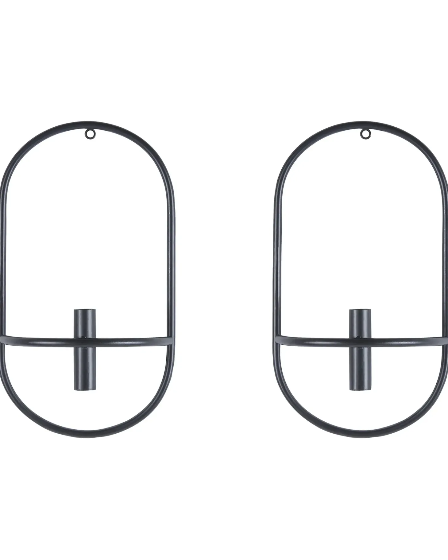 Sæt af 2 væglysestager CAVIANA Metal 38 cm Sort