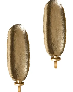 Sæt af 2 væglysestager FEIJO Metal 44 cm Guld