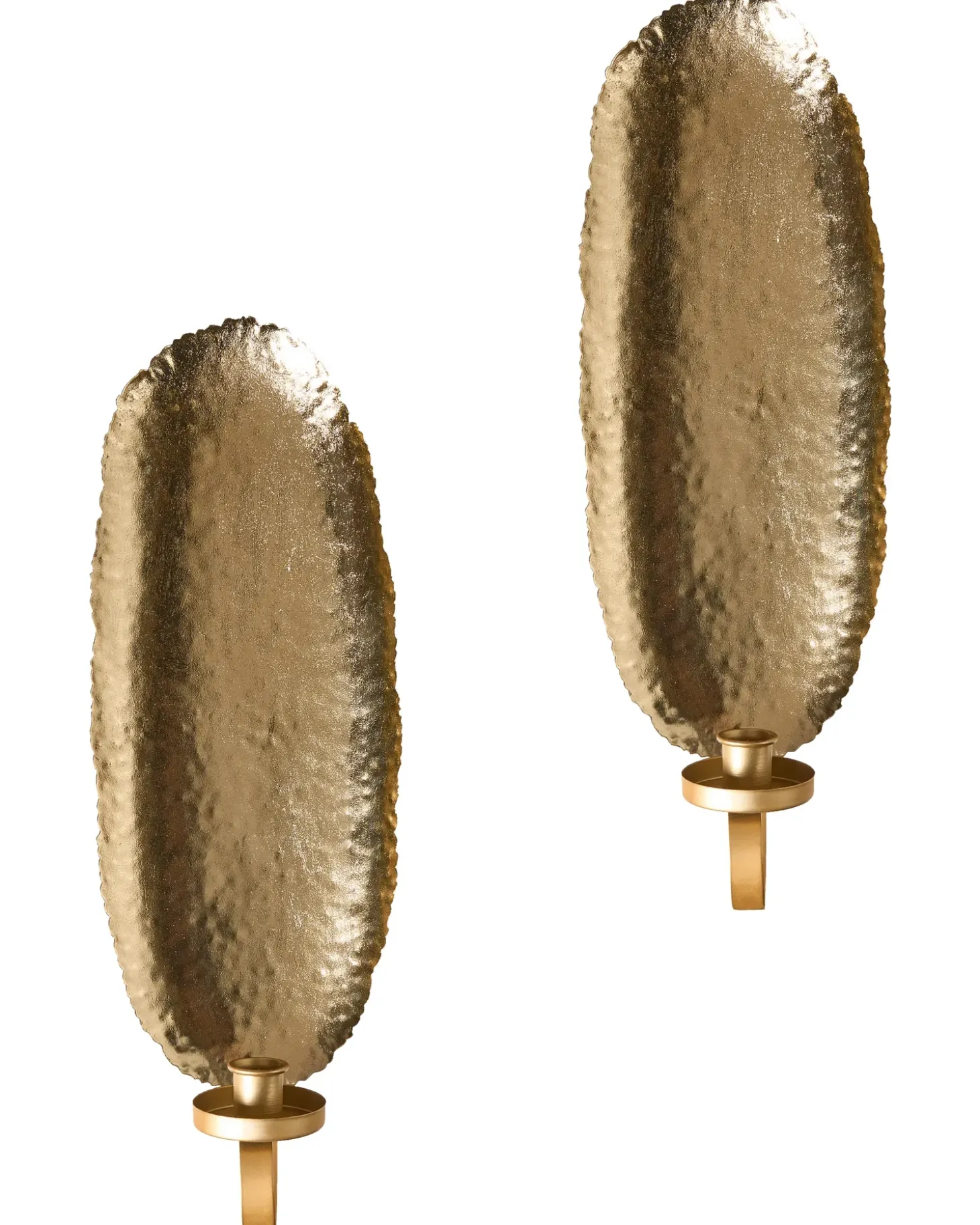 Sæt af 2 væglysestager FEIJO Metal 44 cm Guld