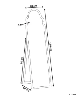 Stående spejl CHATILLON 150 cm Sølv