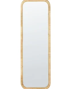 Stående spejl MALANGE 150 cm Rattan Naturlig