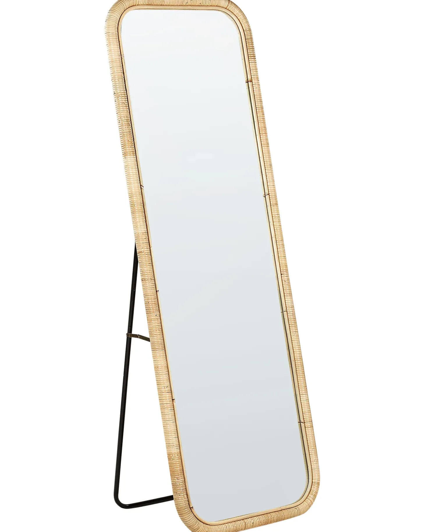 Stående spejl MALANGE 150 cm Rattan Naturlig