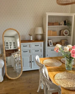 Stående spejl MONTOT 150 cm Rattan Naturlig