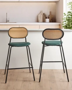 Sæt med 2 barstole ADAVER Sort