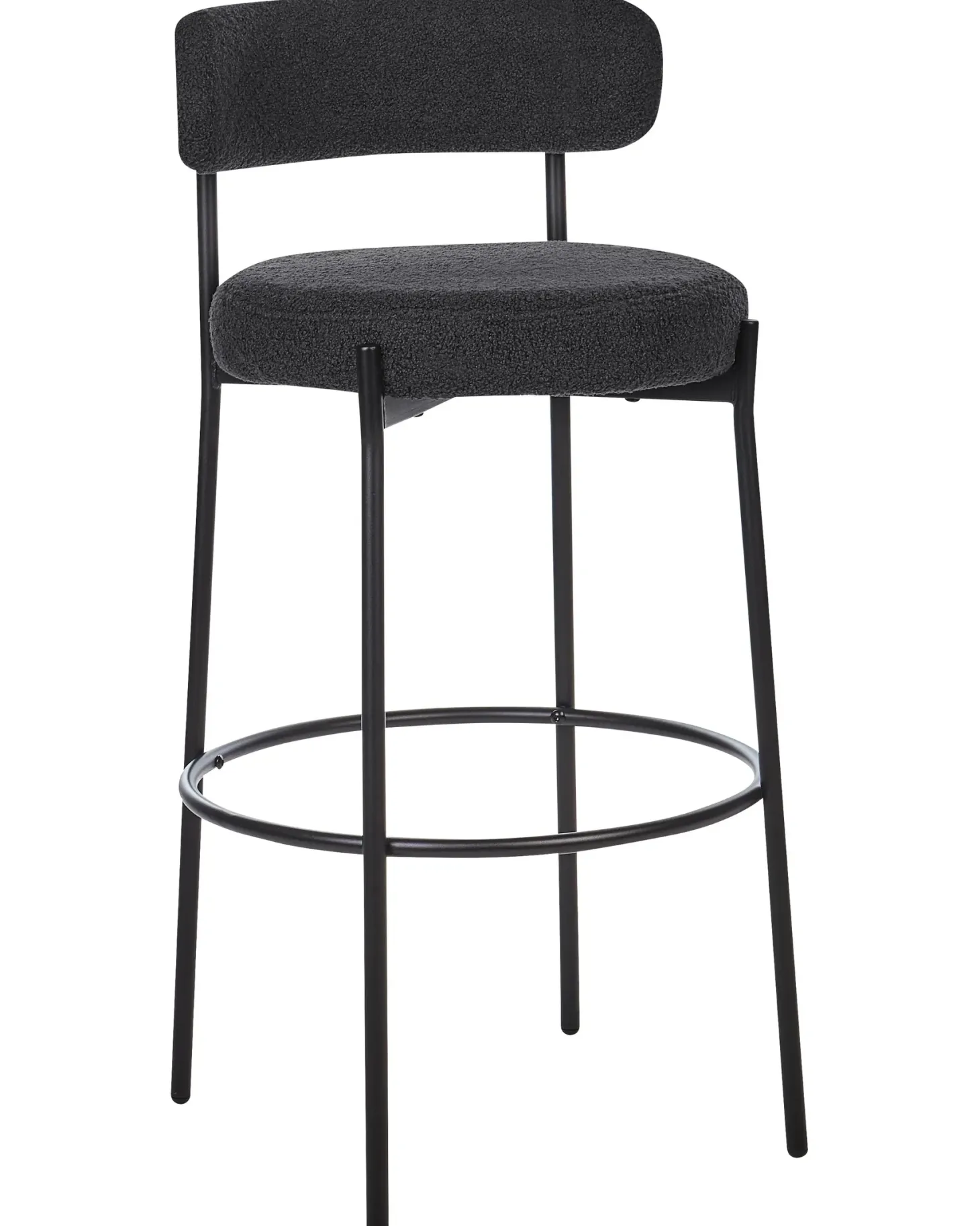 Sæt med 2 barstole ALLISON Boucle Sort