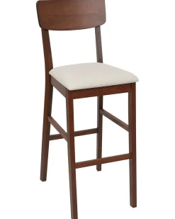 Sæt med 2 barstole AMBLER Mørkebrun/beige