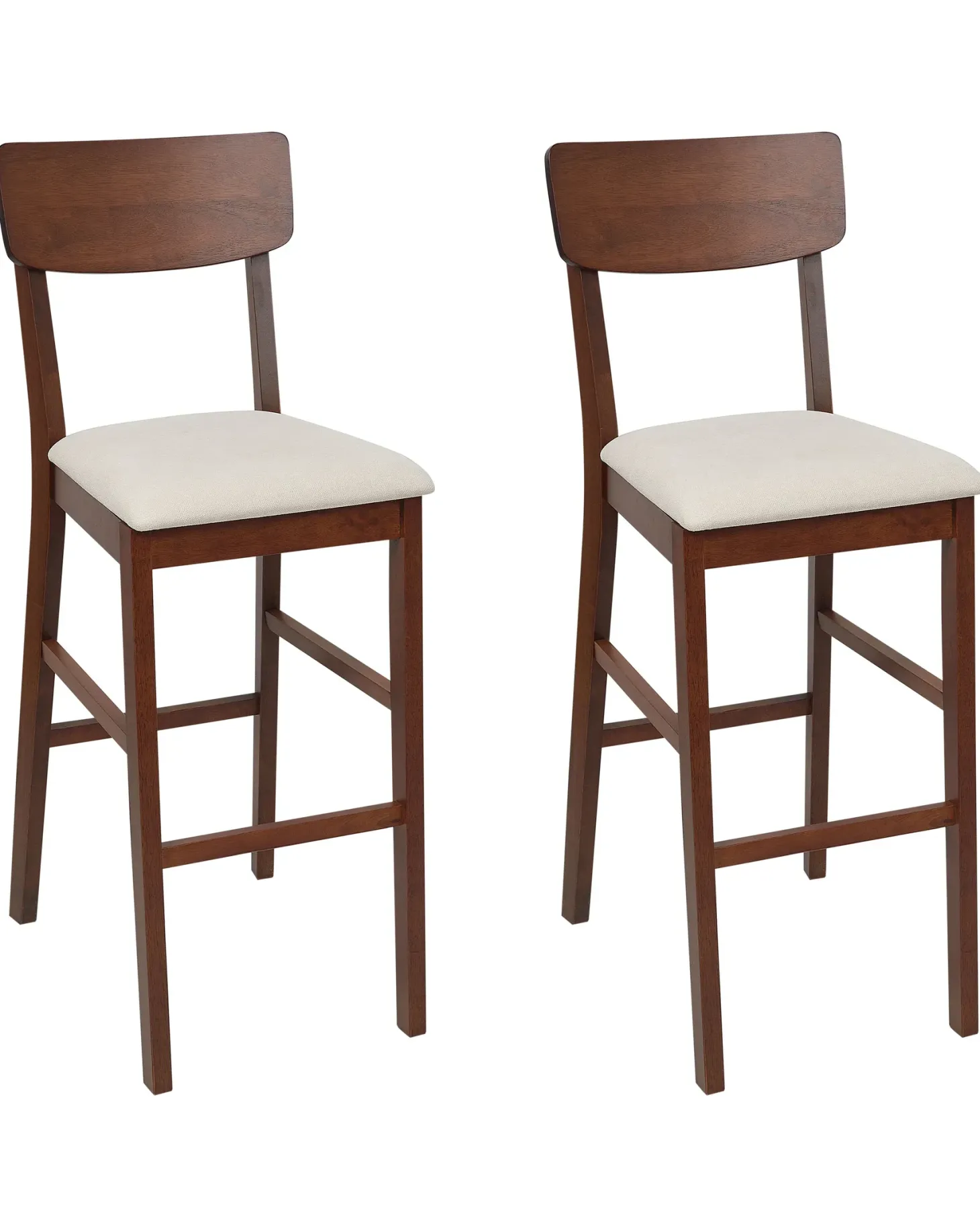 Sæt med 2 barstole AMBLER Mørkebrun/beige