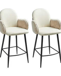 Sæt med 2 barstole AMITY Lys Beige