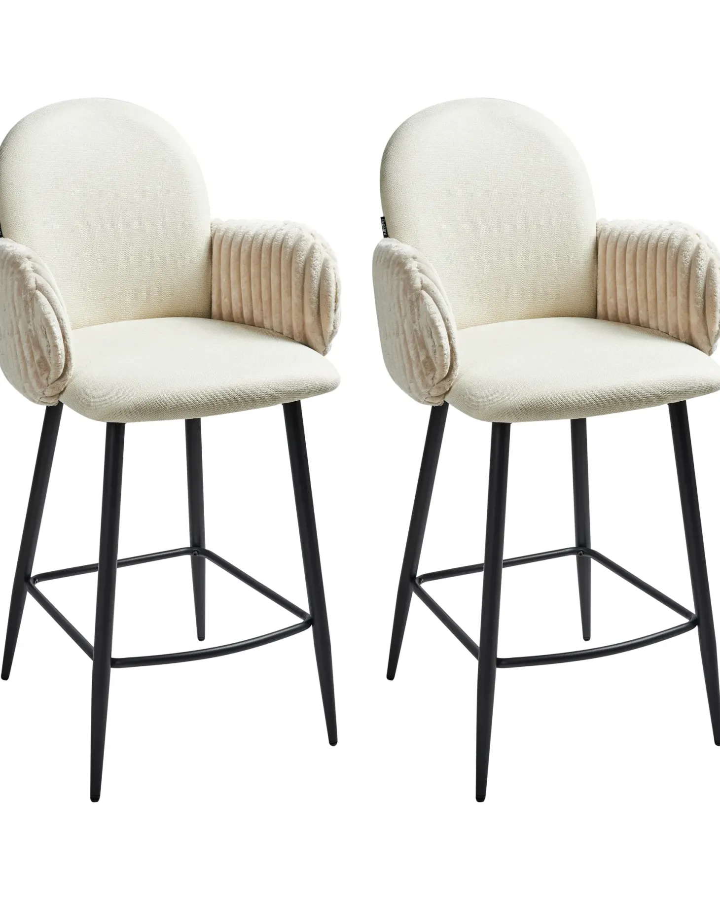 Sæt med 2 barstole AMITY Lys Beige