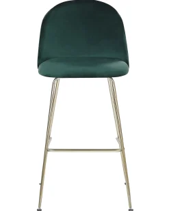 Sæt med 2 barstole ARCOLA Velour Smaragdgrøn