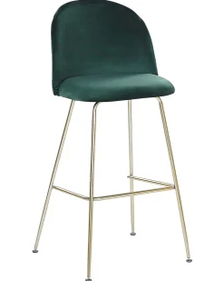 Sæt med 2 barstole ARCOLA Velour Smaragdgrøn