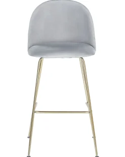 Sæt med 2 barstole ARCOLA Velour Lysegrå