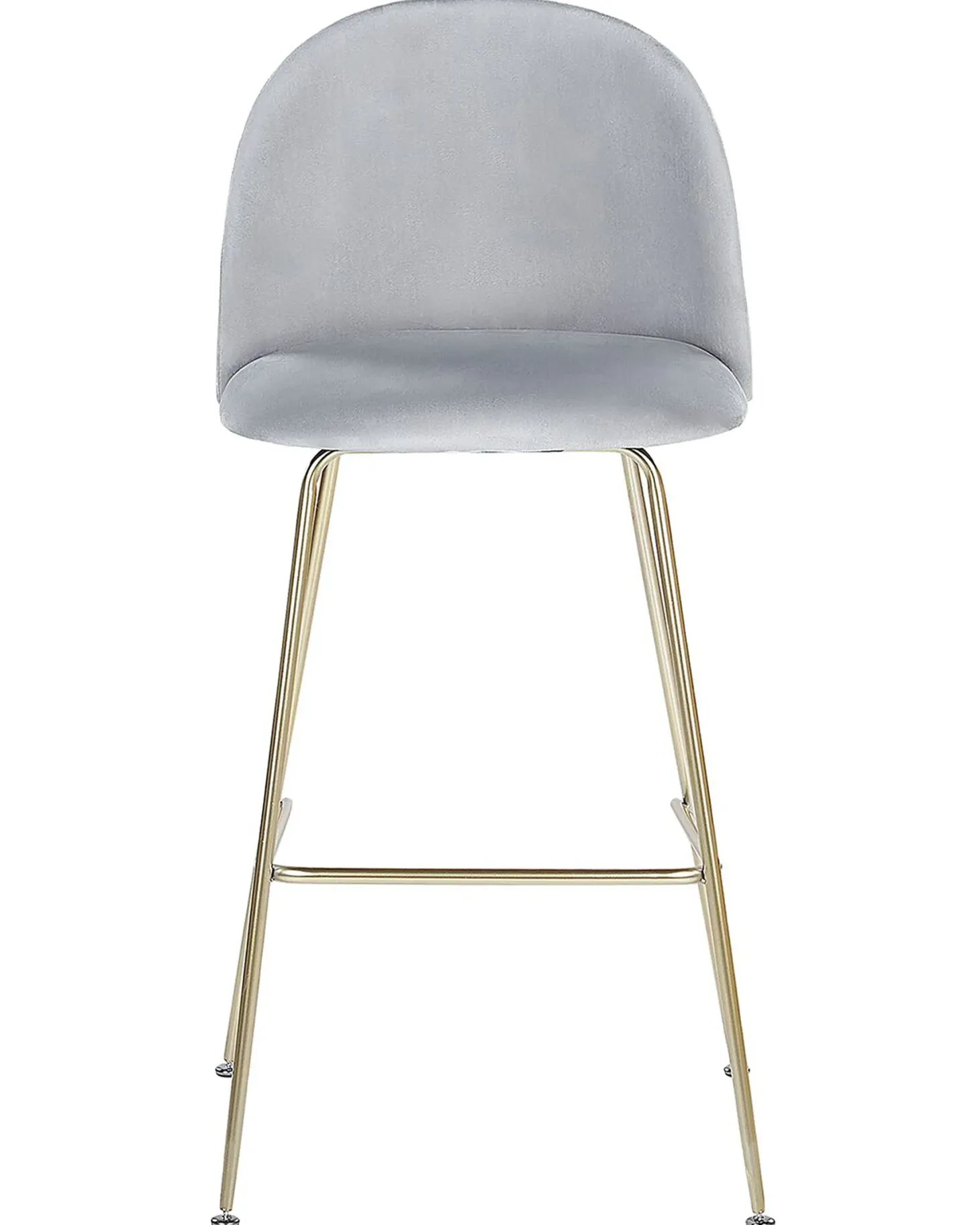 Sæt med 2 barstole ARCOLA Velour Lysegrå