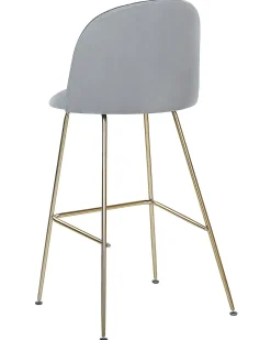 Sæt med 2 barstole ARCOLA Velour Lysegrå
