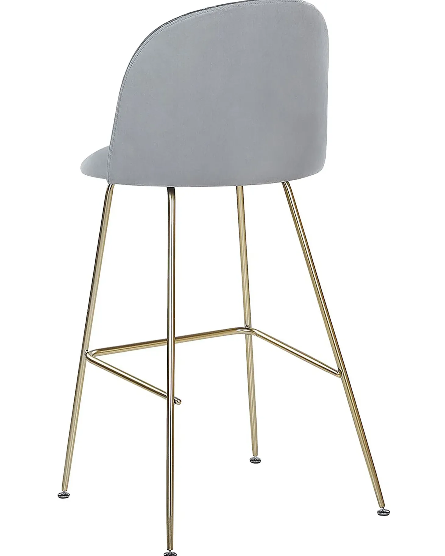 Sæt med 2 barstole ARCOLA Velour Lysegrå