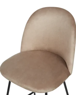 Sæt med 2 barstole ARCOLA Velour Brungrå