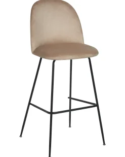 Sæt med 2 barstole ARCOLA Velour Brungrå