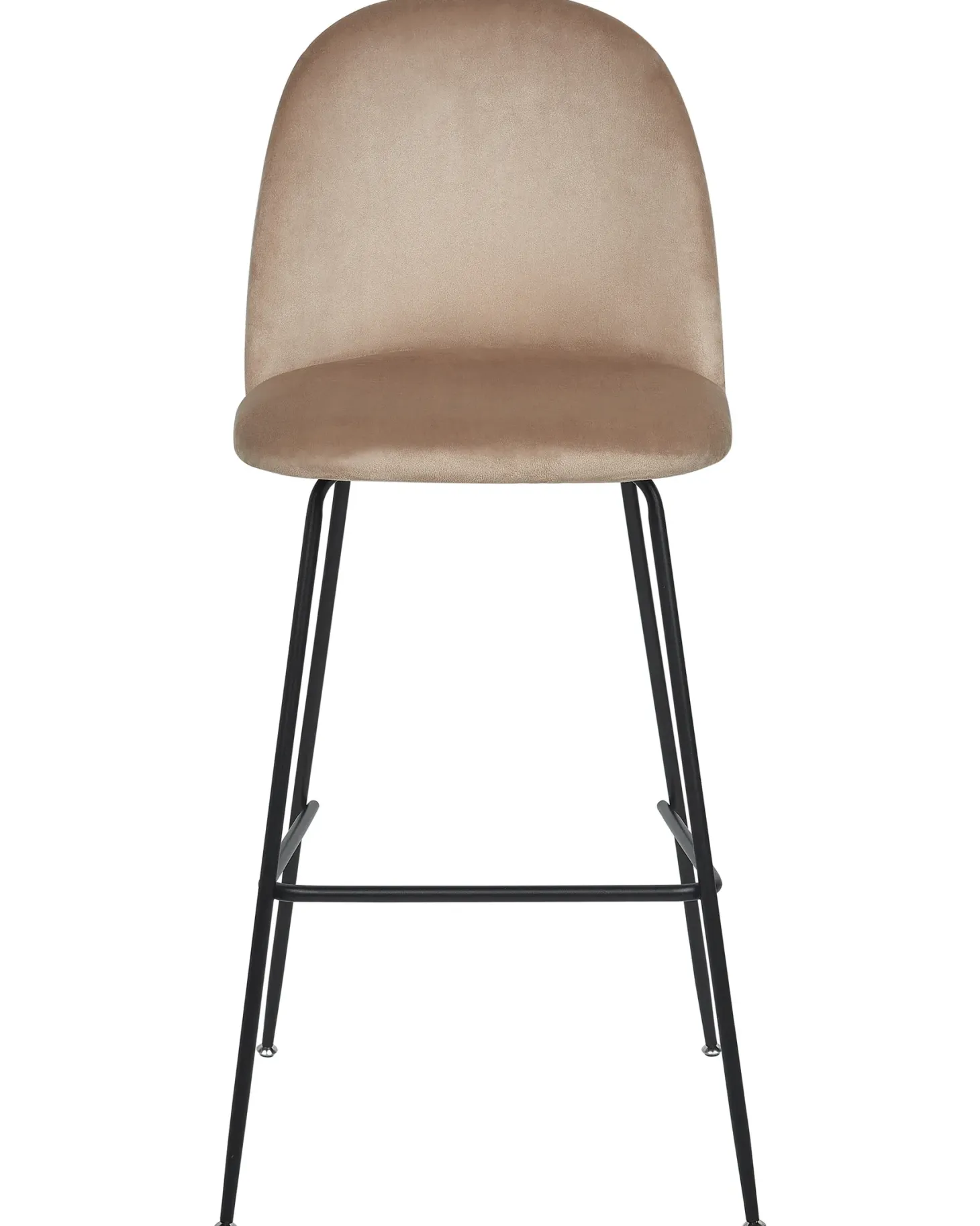 Sæt med 2 barstole ARCOLA Velour Brungrå