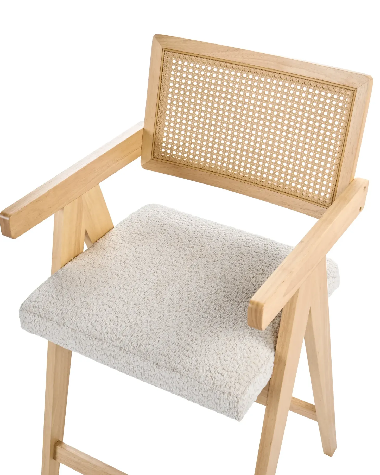 Sæt med 2 barstole AVA Træ Lysebrun/beige