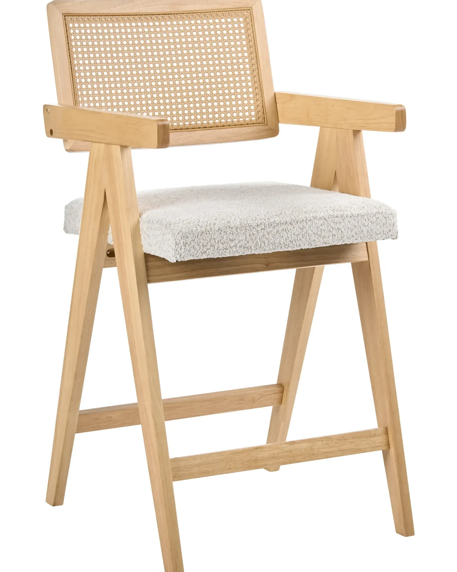 Sæt med 2 barstole AVA Træ Lysebrun/beige