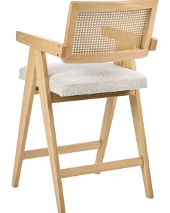 Sæt med 2 barstole AVA Træ Lysebrun/beige