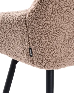 Sæt med 2 barstole CASMALIA Boucle Brungrå
