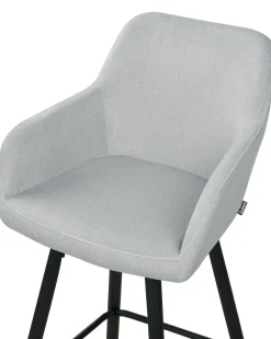 Sæt med 2 barstole CASMALIA Velour Lysegrå