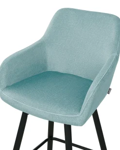 Sæt med 2 barstole CASMALIA Velour Himmelblå