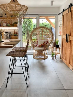 Sæt med 2 barstole CASSITA Rattan Naturlig