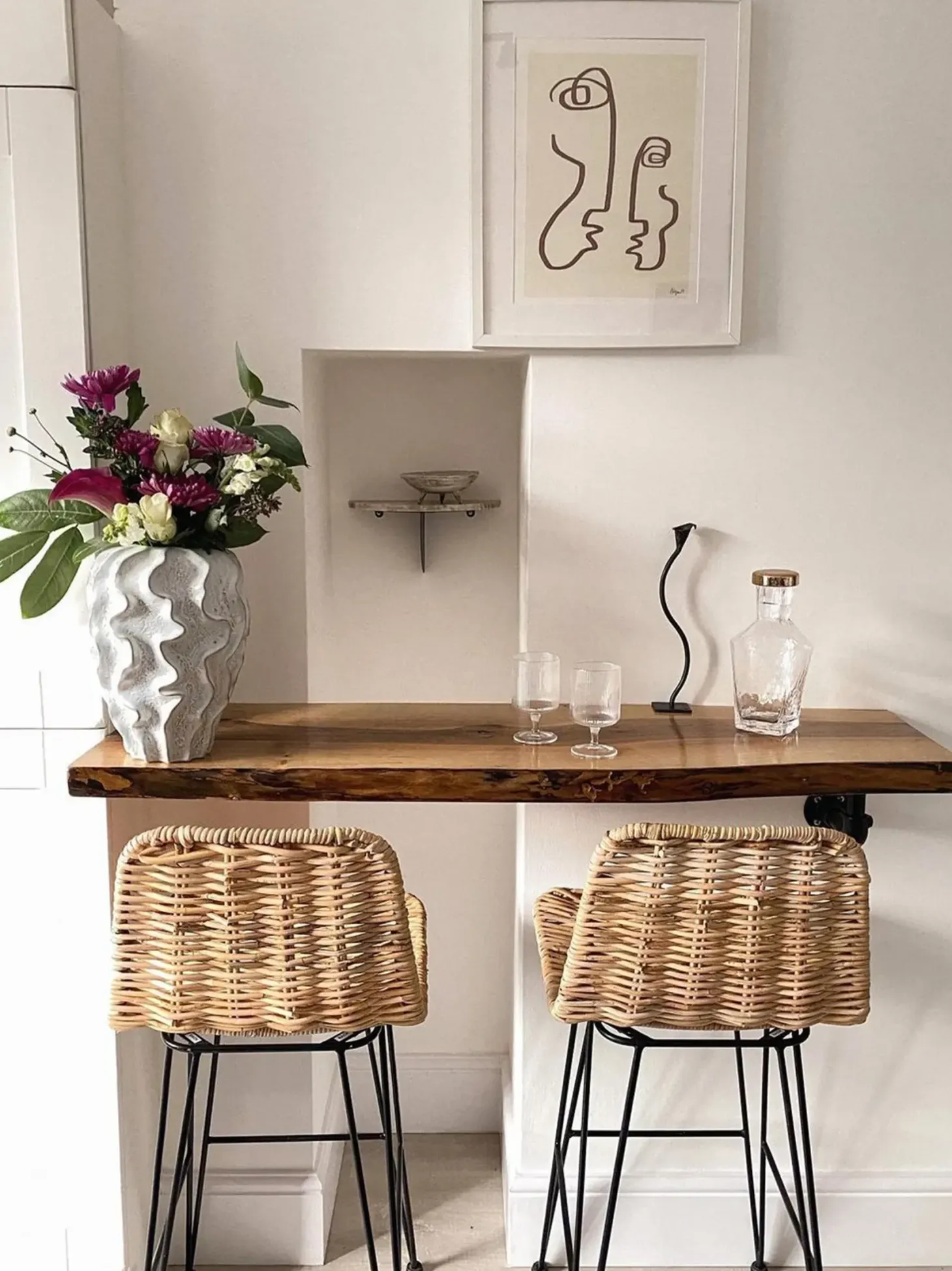 Sæt med 2 barstole CASSITA Rattan Naturlig