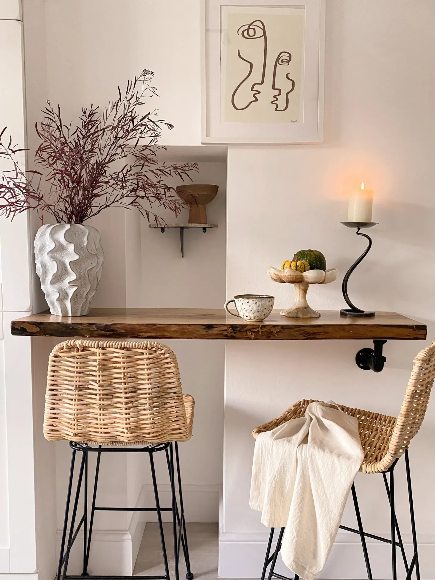 Sæt med 2 barstole CASSITA Rattan Naturlig