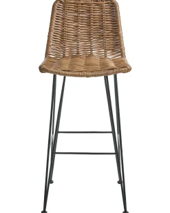 Sæt med 2 barstole CASSITA Rattan Brun