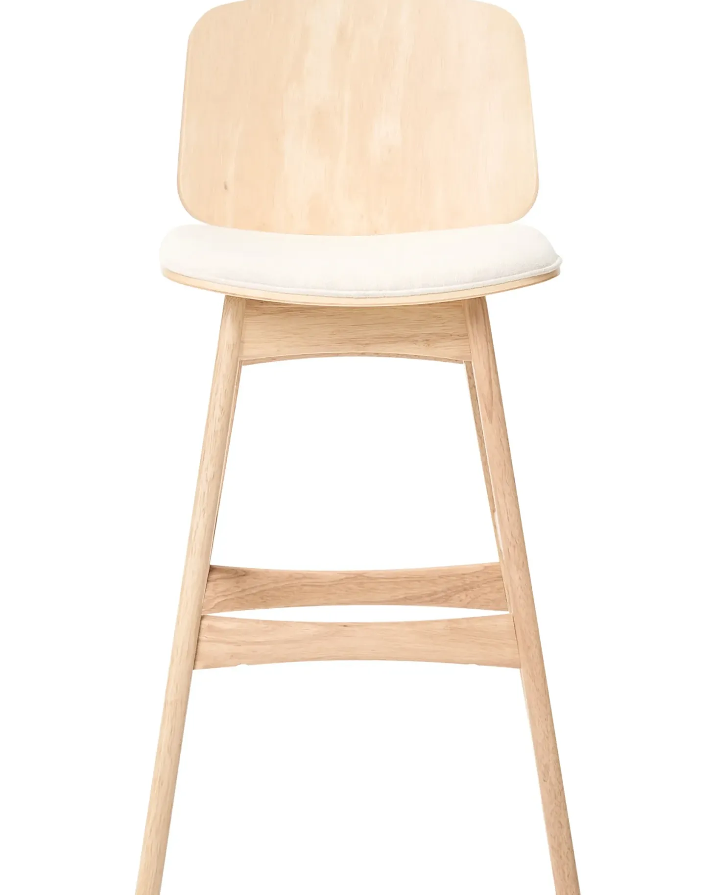 Sæt med 2 barstole CHARLESTON Træ Lysebrun/lys beige