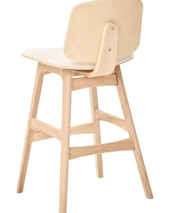 Sæt med 2 barstole CHARLESTON Træ Lysebrun/lys beige